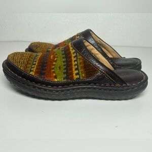BØRN – Southwest Wool Leather Mule Clogs – Boho Western Desert Ranchcore – 8